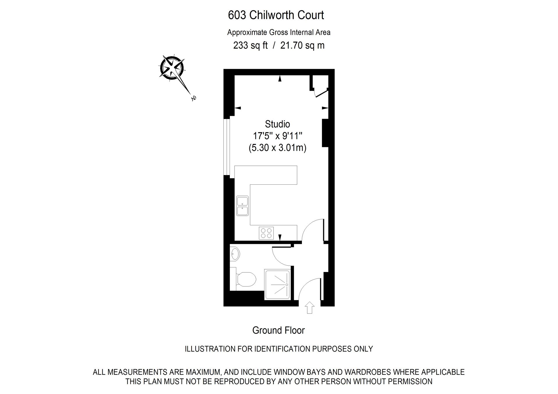 Floorplan of apartment 603 at Chilworth Court