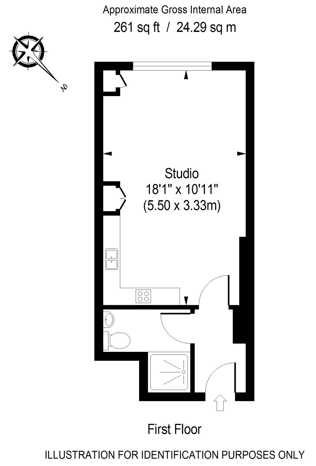 Floorplan of apartment 104 at Chilworth Court