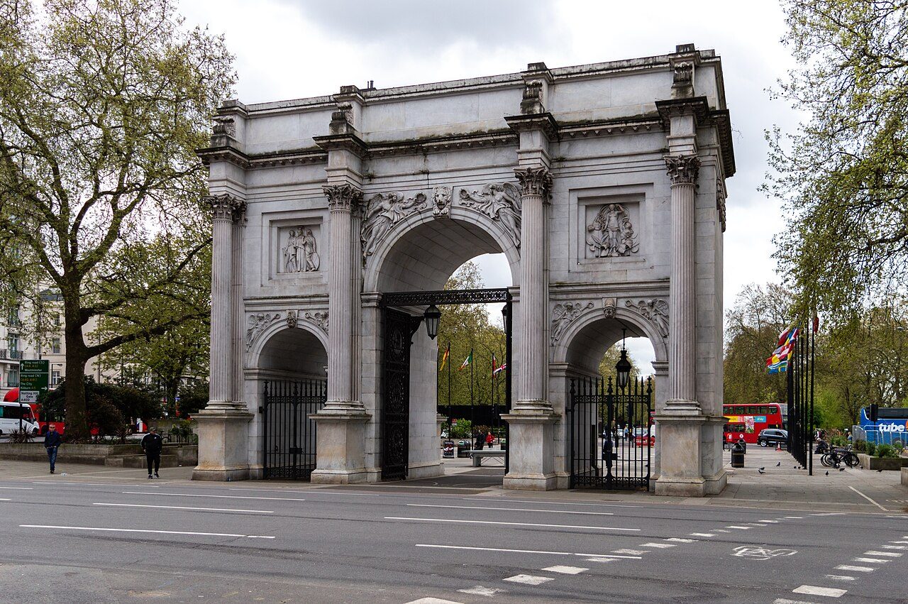 Marble Arch at the north-east corner of Hyde Park