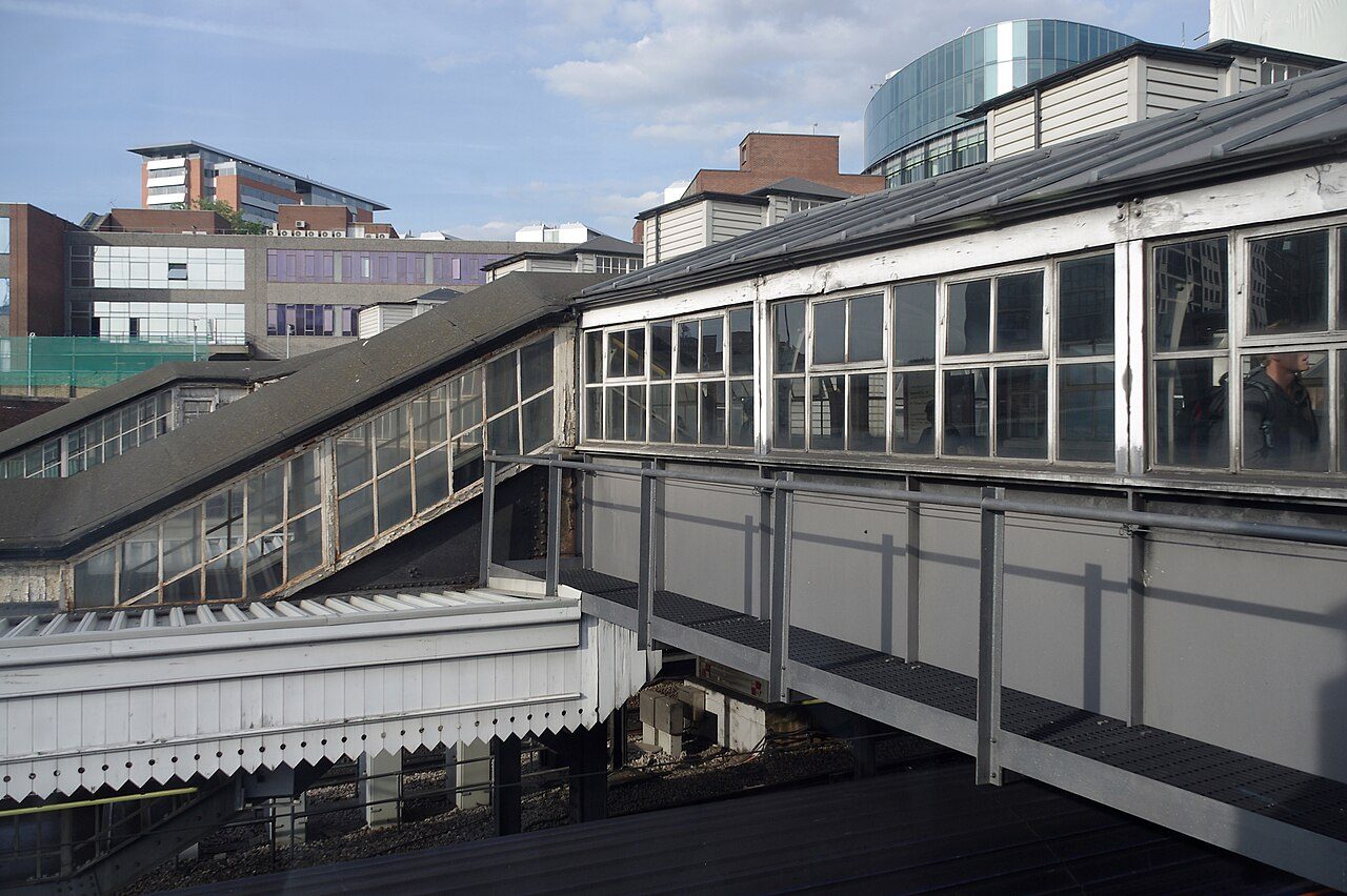 The Victorian iron roof and concourse of Paddington Station
