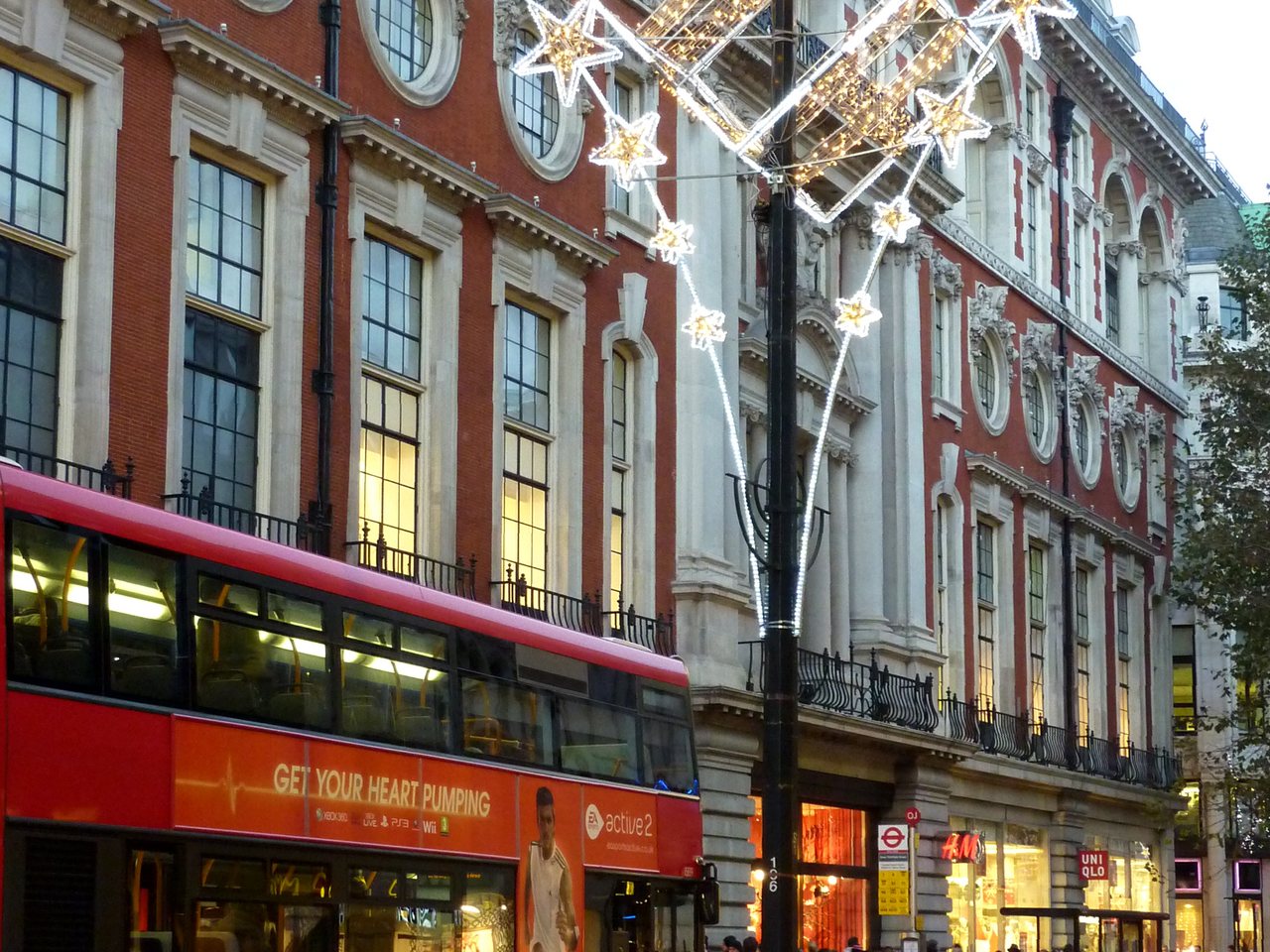 The Edwardian stone façade of the former Whiteleys department store on Queensway